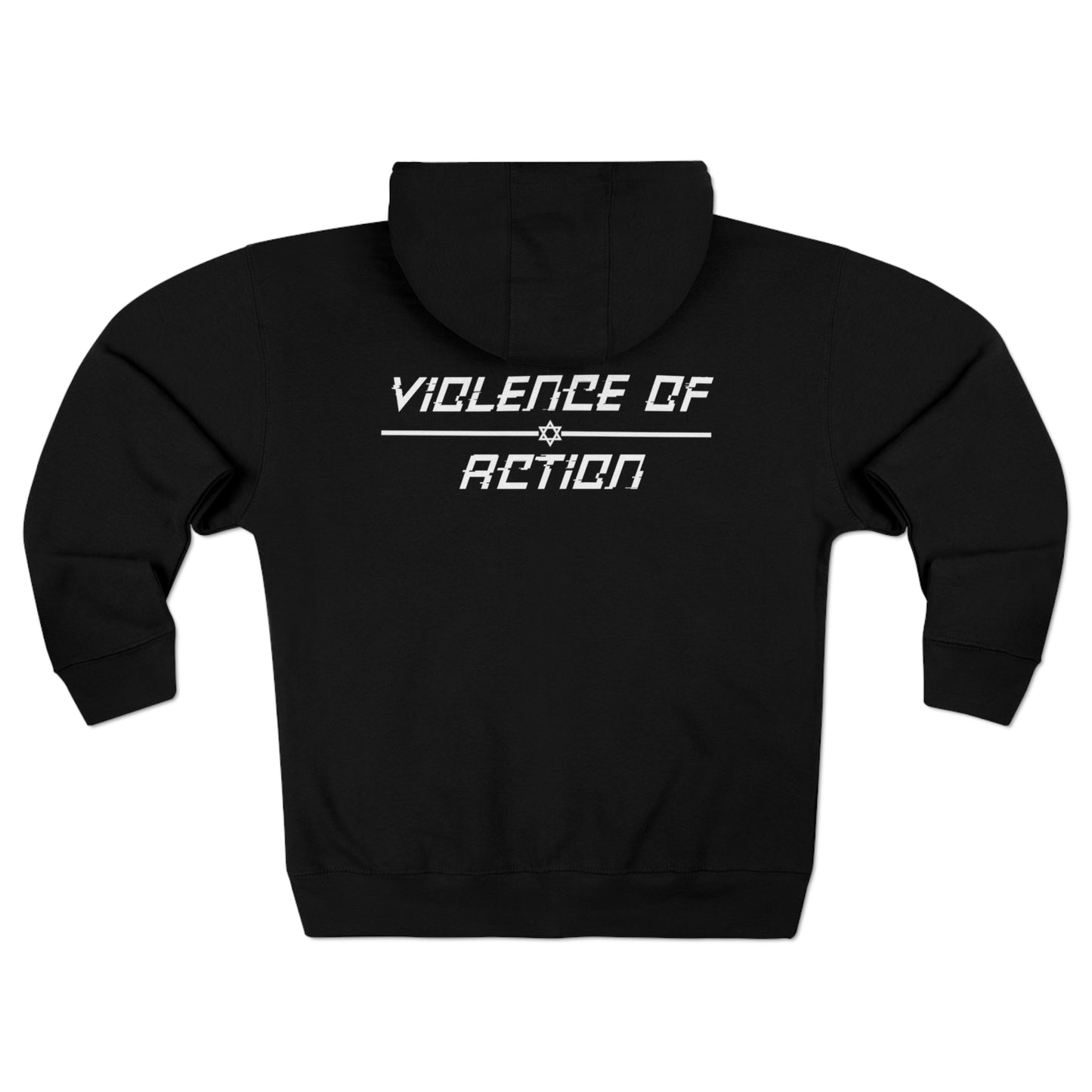 Violence Of Action White Unisex Zip Hoodie